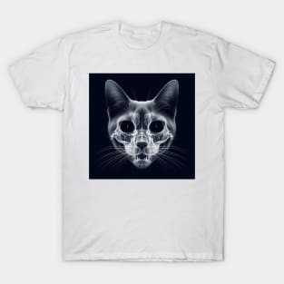 Spectral Whiskers: The Phantom Feline X-Ray T-Shirt